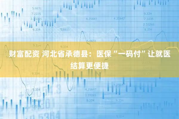 财富配资 河北省承德县：医保“一码付”让就医结算更便捷