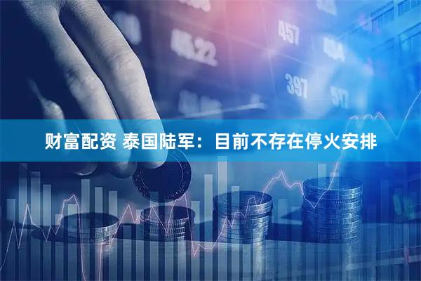 财富配资 泰国陆军：目前不存在停火安排